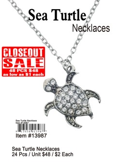 Sea Turtle Necklaces - Closeout 48 Pcs.